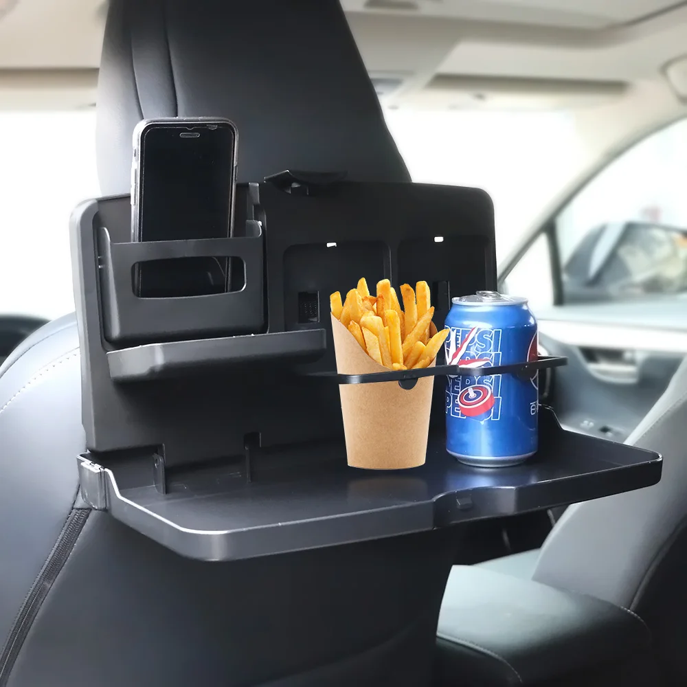 Back Seat Car Table - 車のトレイテーブル車の後部座席テーブルダイニングドリンクカップホルダー折りたたみ食品トレイ自動車インテリア収納棚車のスタイリング
