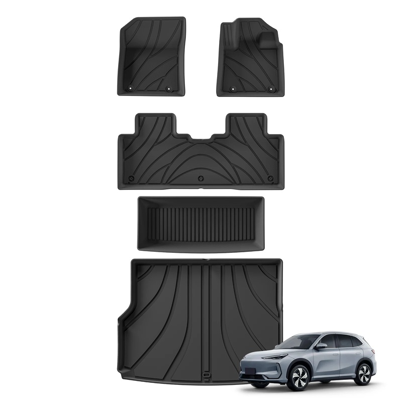 Car Accessories Useful - Geely EX5 2025 2026年式、右ハンドル車用フロアマット。EX5用カーゴライナー、トランクパッド、TPE製インテリアアクセサリー。EX5 RHDマット。