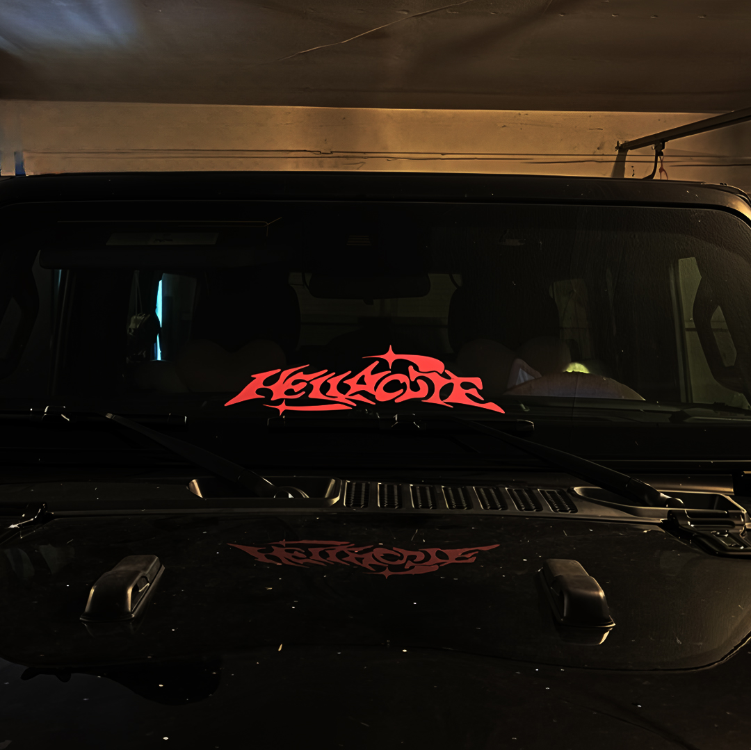 Hellacute バナー JDM リアウィンドウ車デカール - Car Accessories Banner のレビューと価格