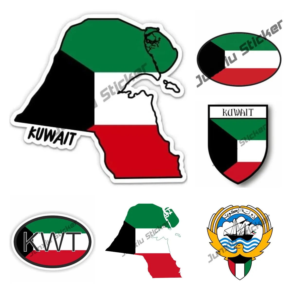 クウェート地図と旗ビニールステッカーおかしい車のバックミラー - Car Accessories Kuwait のレビューと価格
