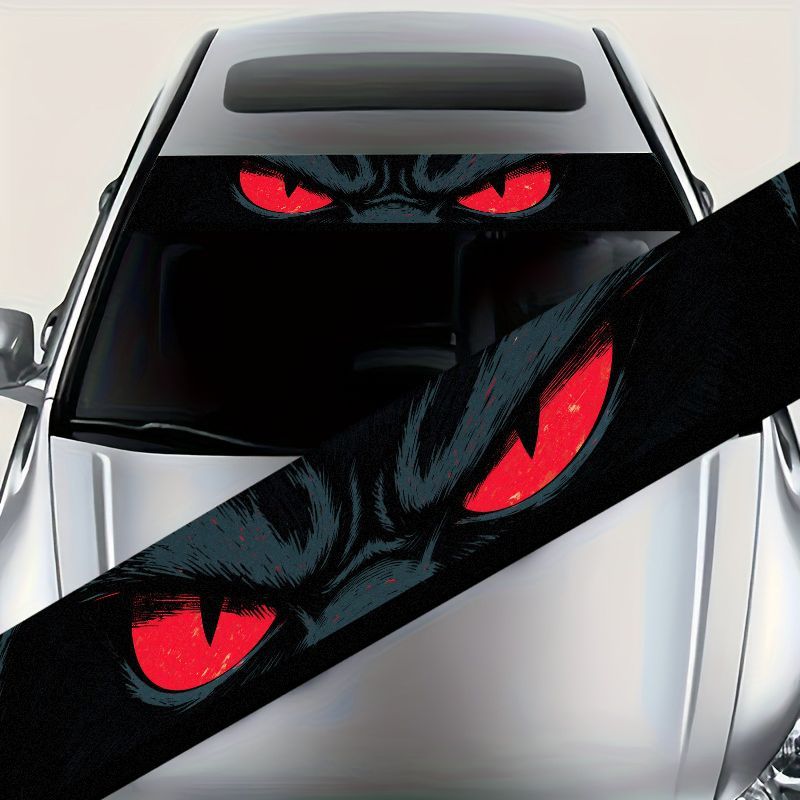 車のフロントガラス用サンバイザーバナーデカール 悪魔の赤い目 - Car Accessories Banner のレビューと価格