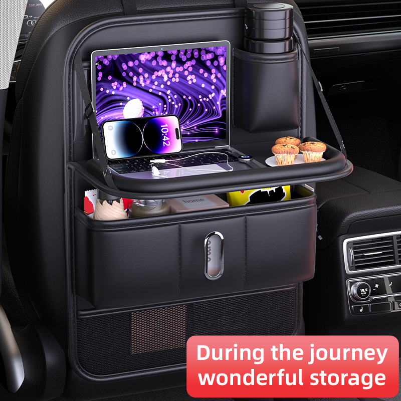 車用ゴミ箱、小型テーブルボードラック、折りたたみ式トレイ付き - Back Seat Car Table のレビューと価格